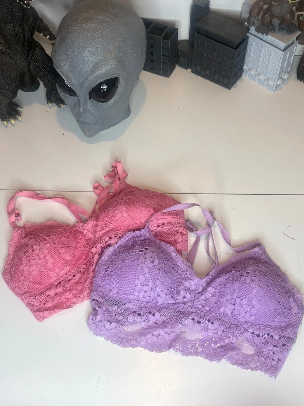 Forever 21 Pink & Lavender Lace Bralette Set